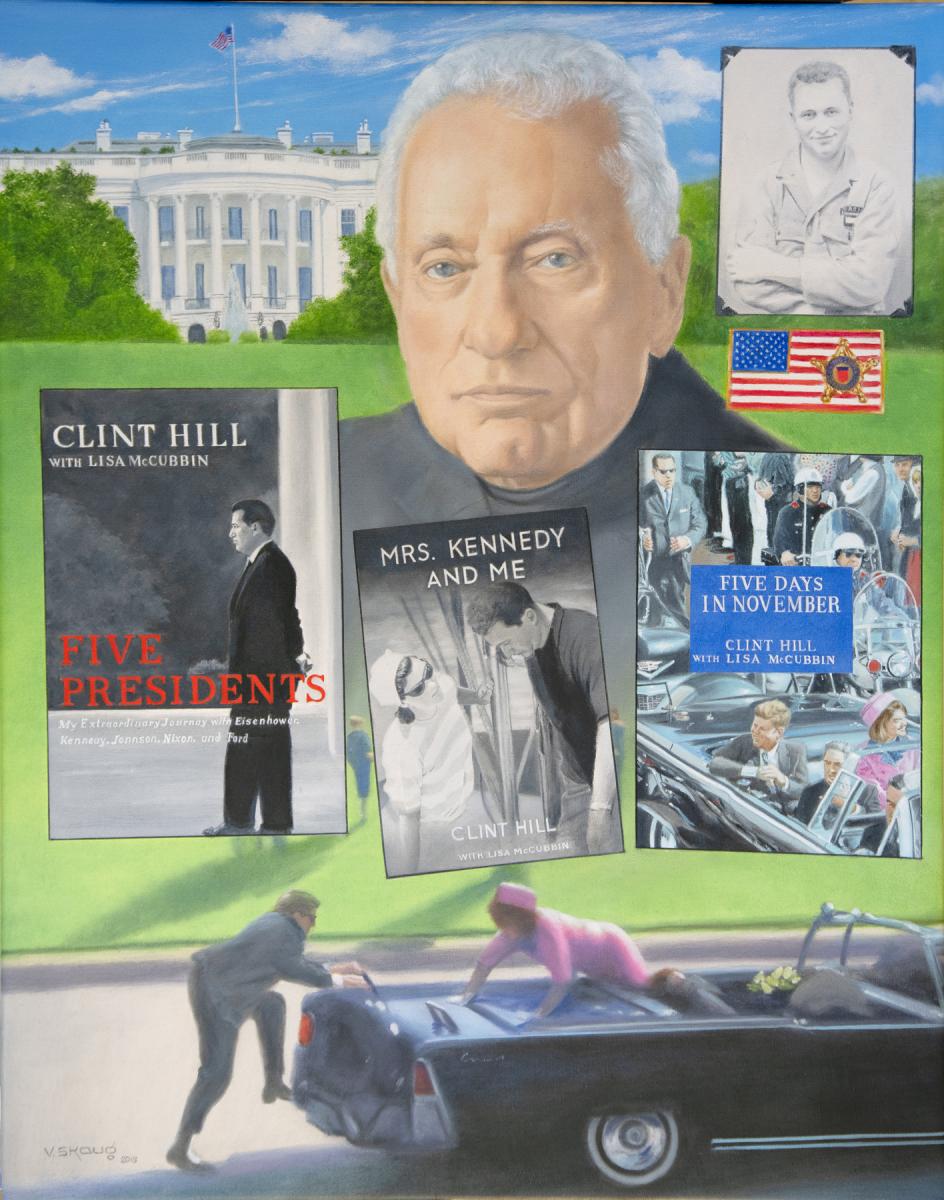 Clint Hill portrait by artist Vern Skaug
