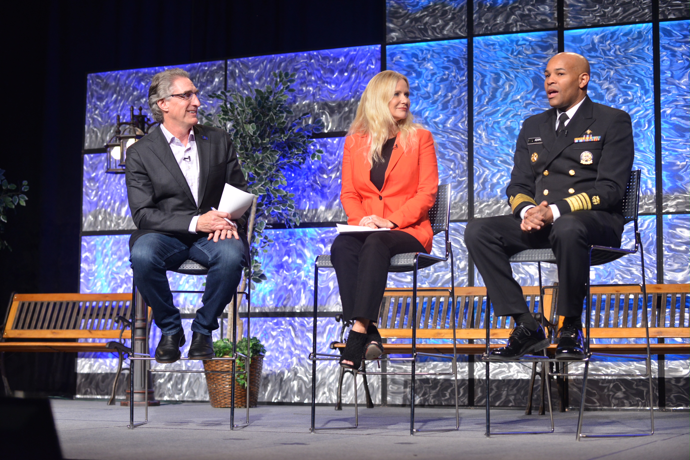Governor Doug Burgum and First Lady Kathryn Burgum with U.S. Surgeon General Vice Admiral Jerome Adams